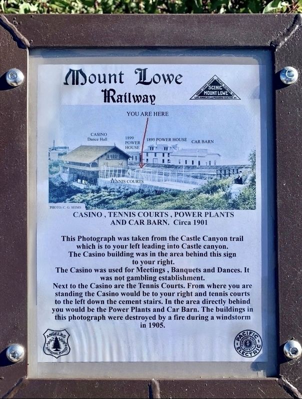 Casino, Tennis Courts, Power Plants, and Car Barn Marker. Click for full size. Casino, Tennis Courts, Power Plants, and Car Barn Marker image. Click for full size.