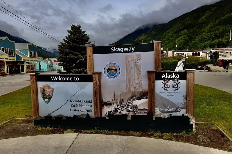 Skagway Welcome Sign. Click for full size. Skagway Welcome Sign image. Click for full size.