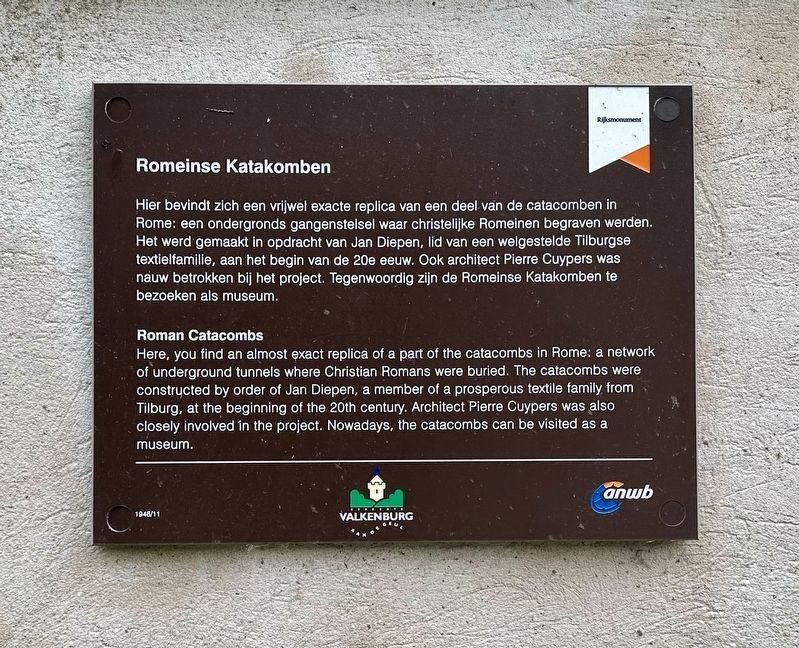 Romeinse Katakomben / Roman Catacombs Marker image. Click for full size.