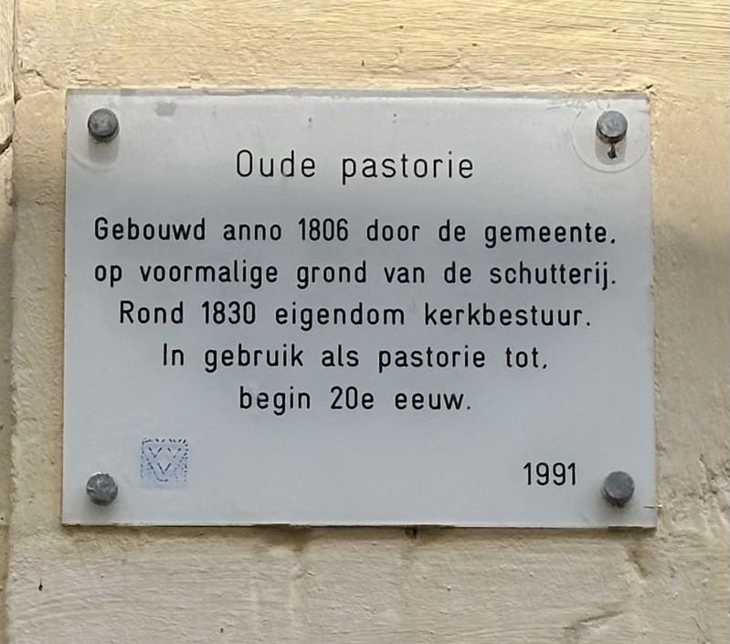 Oude pastorie / Former Parsonage Marker image. Click for full size.