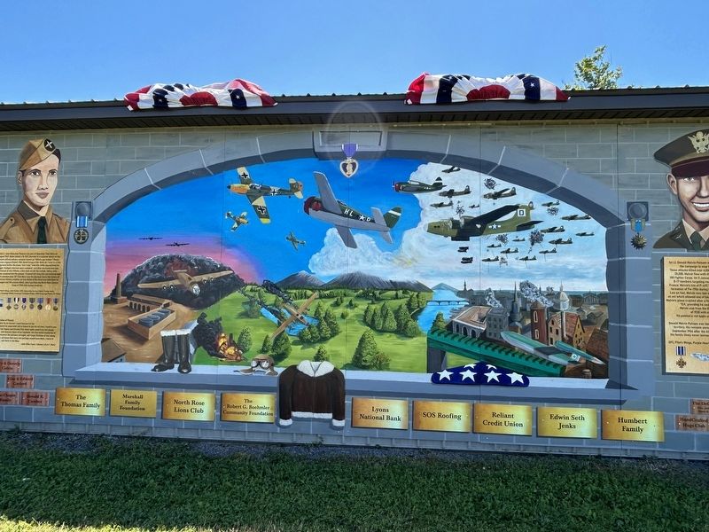 North Rose WWII Military Aviation Remembrance Marker. Click for full size. North Rose WWII Military Aviation Remembrance Marker image. Click for full size.