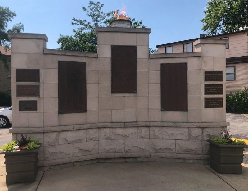 Evergreen Park Veterans Memorial Marker. Click for full size. Evergreen Park Veterans Memorial Marker image. Click for full size.