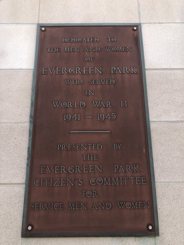 Evergreen Park Veterans Memorial. Click for full size. Evergreen Park Veterans Memorial image. Click for full size.