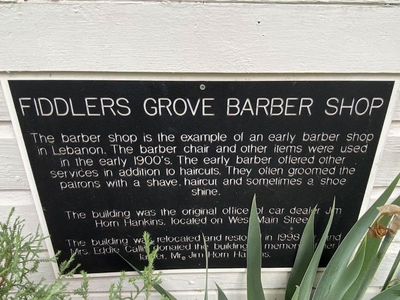 Fiddlers Grove Barber Shop Marker. Click for full size. Fiddlers Grove Barber Shop Marker image. Click for full size.