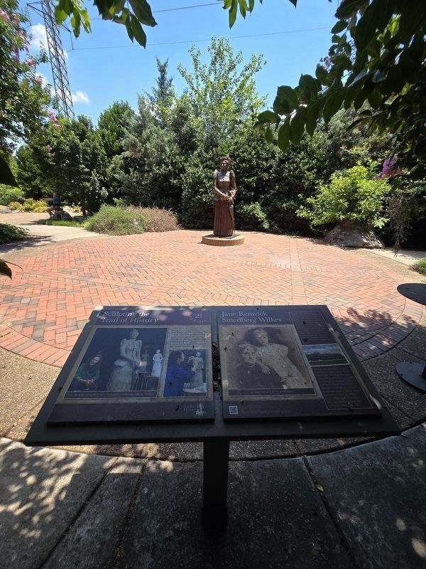 Jane Renwick Smedberg Wilkes Marker with statue. Click for full size. Jane Renwick Smedberg Wilkes Marker with statue image. Click for full size.