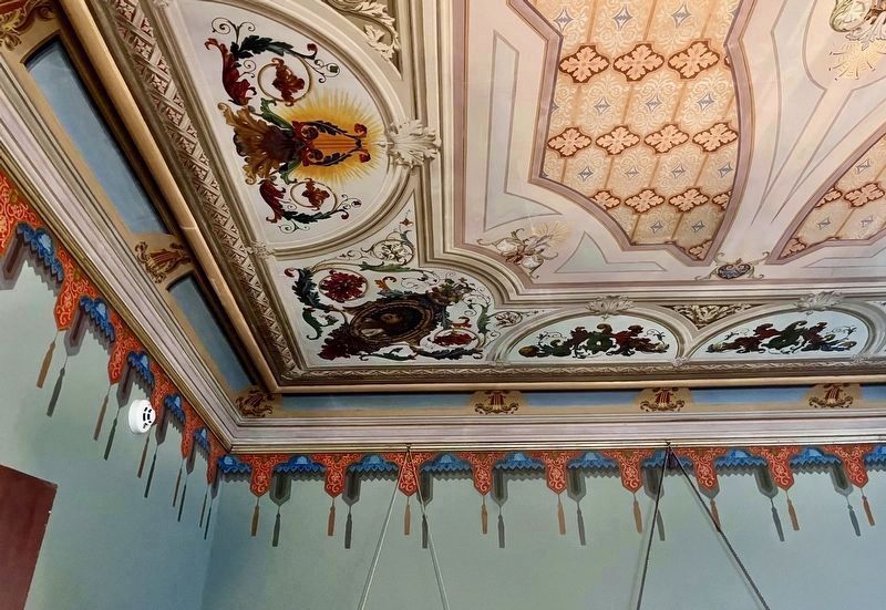 Castle Kilbride, example of the decorated ceiling.. Click for full size. Castle Kilbride, example of the decorated ceiling. image. Click for full size.
