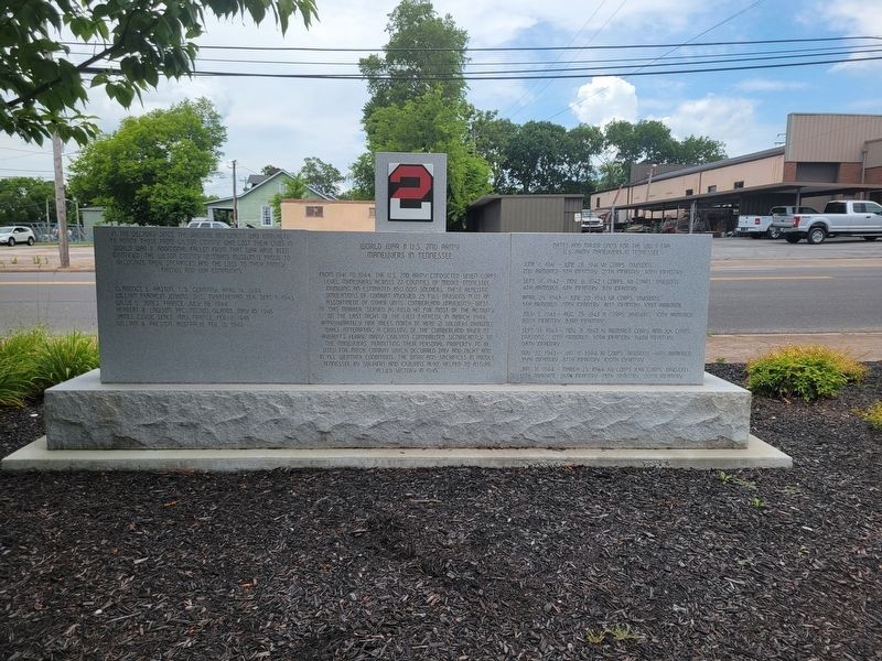 World War II 2nd Army Maneuvers in Tennessee Marker. Click for full size. World War II 2nd Army Maneuvers in Tennessee Marker image. Click for full size.