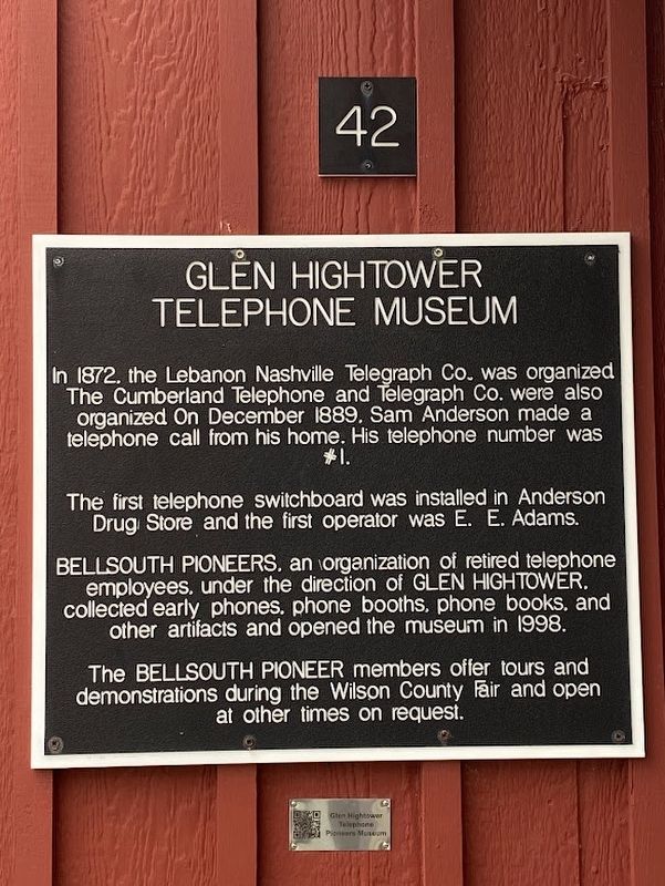 Glen Hightower Telephone Museum Marker. Click for full size. Glen Hightower Telephone Museum Marker image. Click for full size.