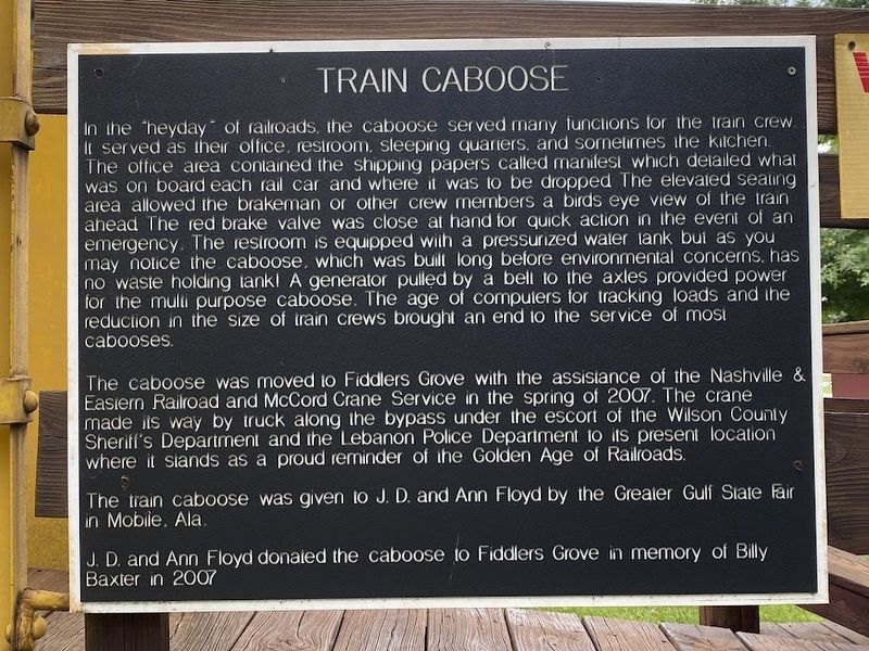 Train Caboose Marker image. Click for full size.