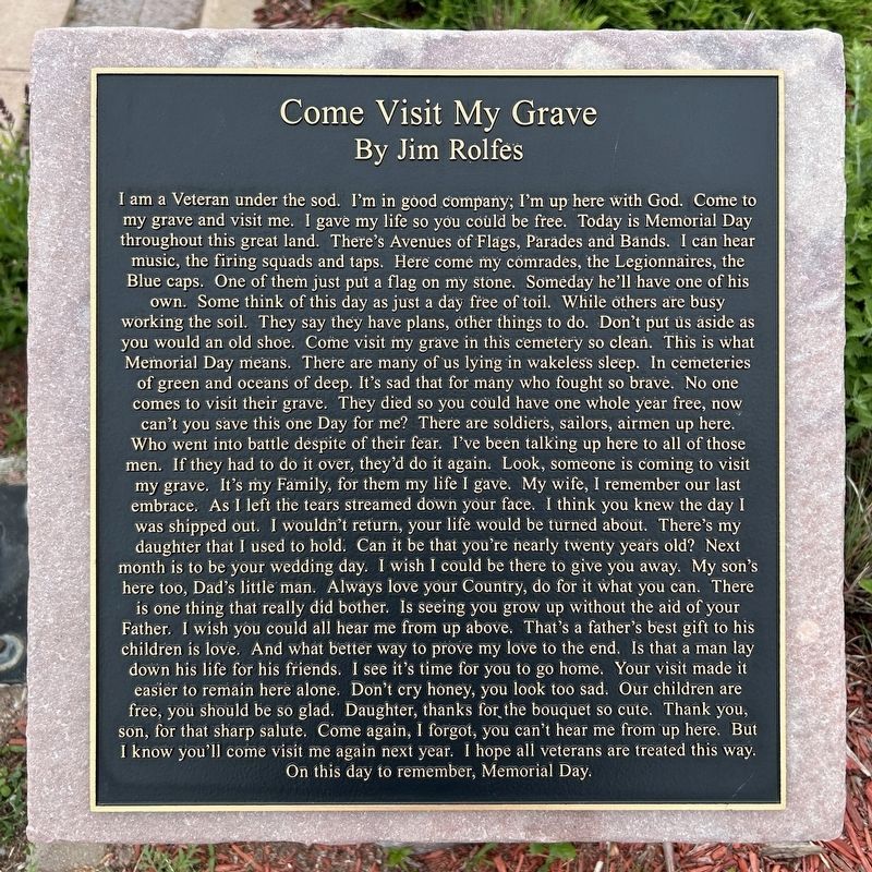 Come Visit My Grave By Jim Rolfes. Click for full size. Come Visit My Grave By Jim Rolfes image. Click for full size.