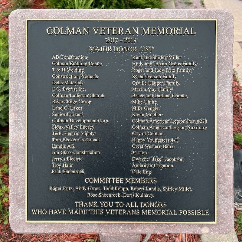 Major Donors & Committee Members Lists. Click for full size. Major Donors & Committee Members Lists image. Click for full size.
