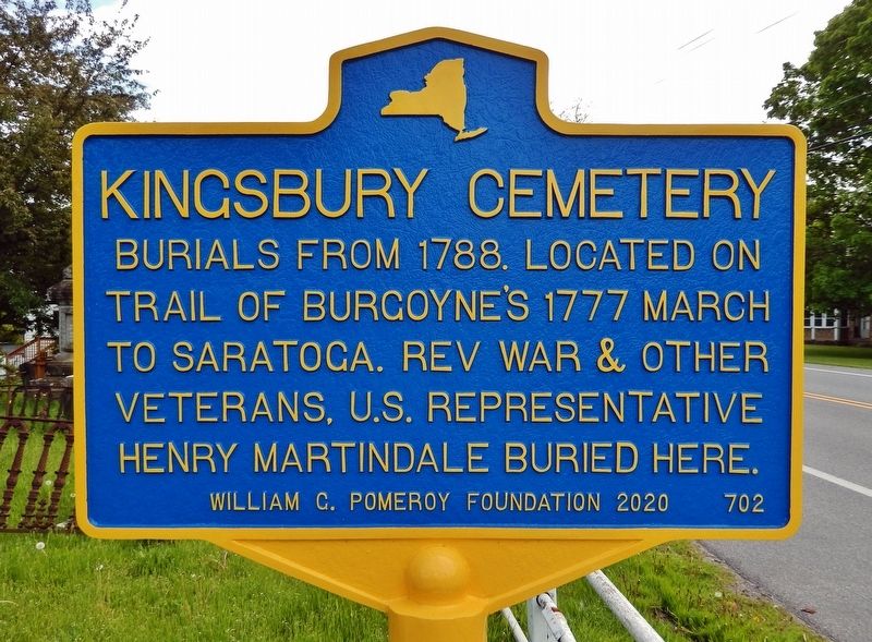 Kingsbury Cemetery Marker. Click for full size. Kingsbury Cemetery Marker image. Click for full size.