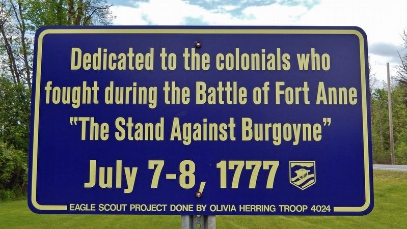 The Stand Against Burgoyne Marker image. Click for full size.