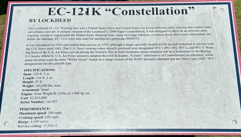 EC-121K “Constellation” Marker. Click for full size. EC-121K “Constellation” Marker image. Click for full size.