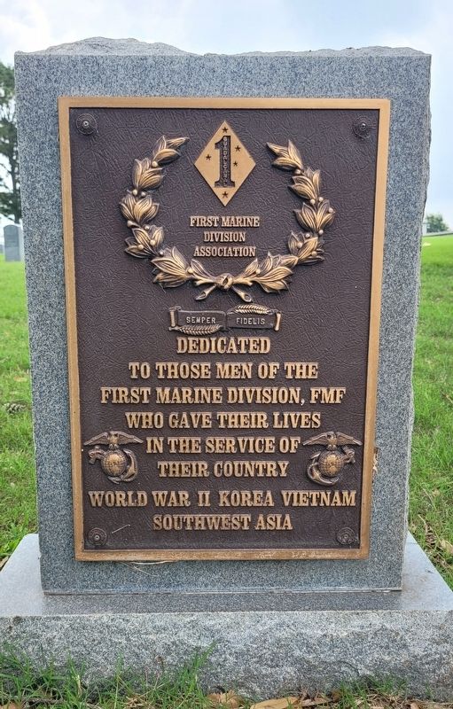 First Marine Division Marker image. Click for full size.