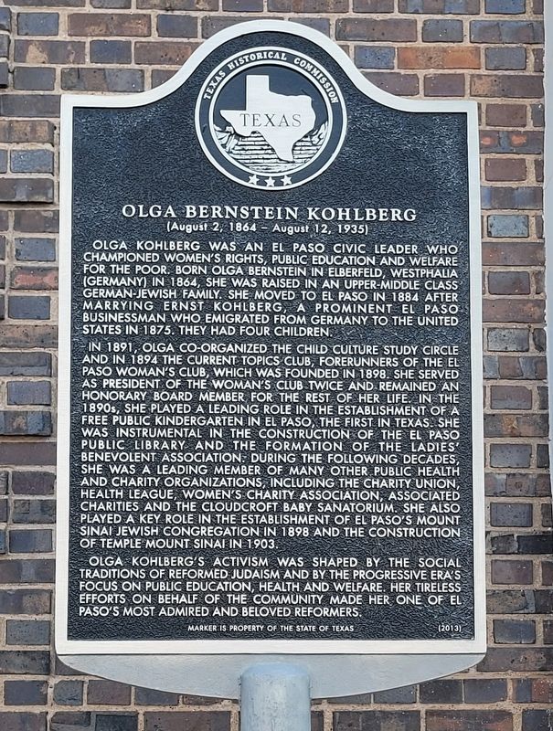 Olga Bernstein Kohlberg Marker image. Click for full size.