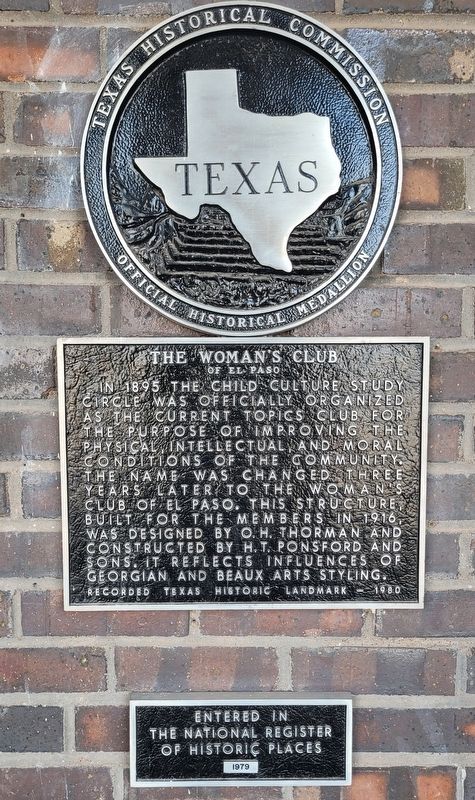 The Woman's Club of El Paso Marker image. Click for full size.
