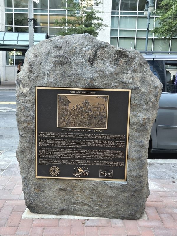 More Hostile Than Any Other plaque attached to stone marker. Click for full size. More Hostile Than Any Other plaque attached to stone marker image. Click for full size.