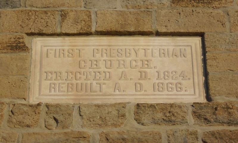 First Presbyterian Church Date Stone. Click for full size. First Presbyterian Church Date Stone image. Click for full size.