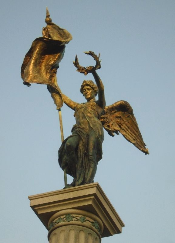 "Liberty" atop Civil War Soldiers' and Sailors' Memorial. Click for full size. "Liberty" atop Civil War Soldiers' and Sailors' Memorial image. Click for full size.