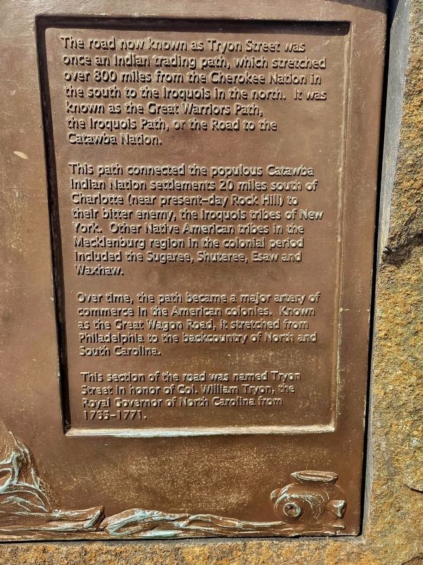 Tryon Street Marker text closeup. Click for full size. Tryon Street Marker text closeup image. Click for full size.