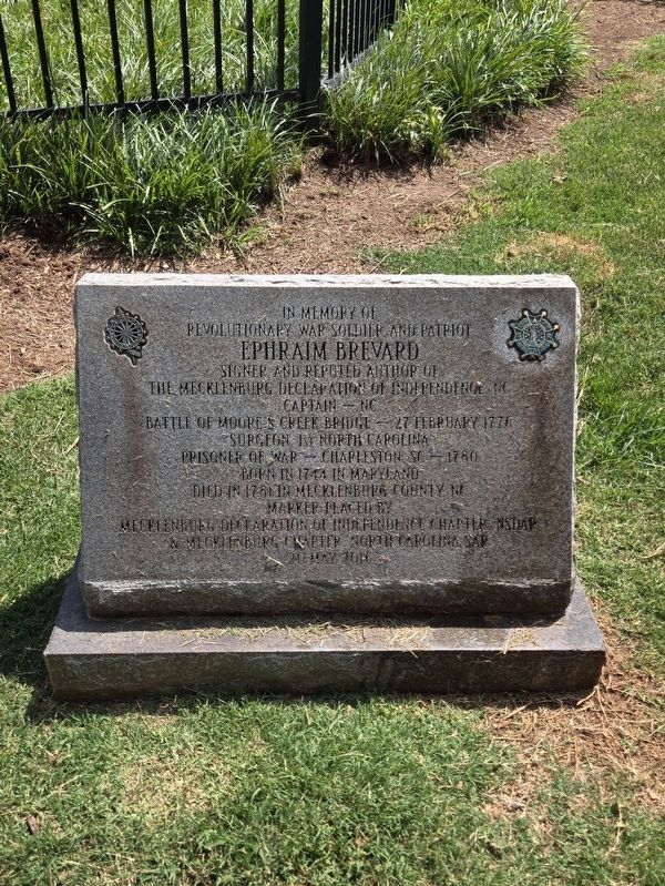Cenotaph of Dr. Ephraim Brevard. Click for full size. Cenotaph of Dr. Ephraim Brevard image. Click for full size.