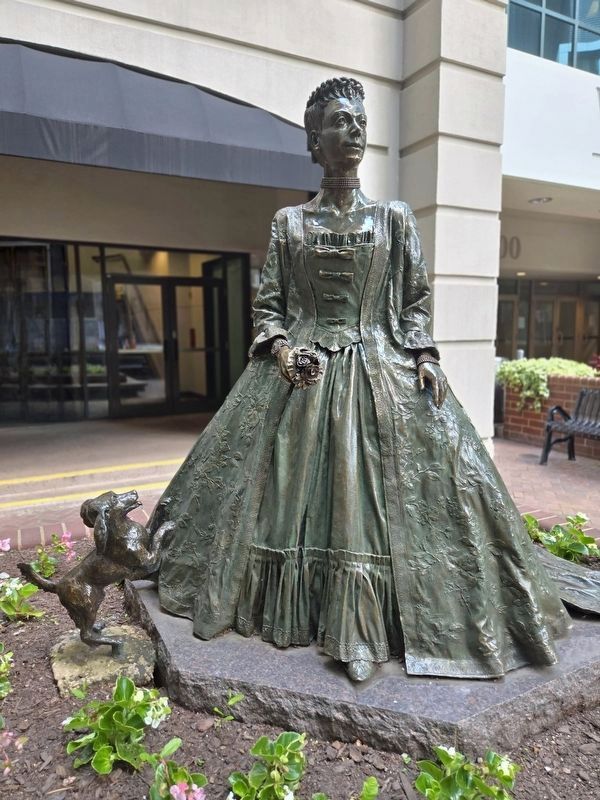 Statue of Queen Charlotte and dog. Click for full size. Statue of Queen Charlotte and dog image. Click for full size.