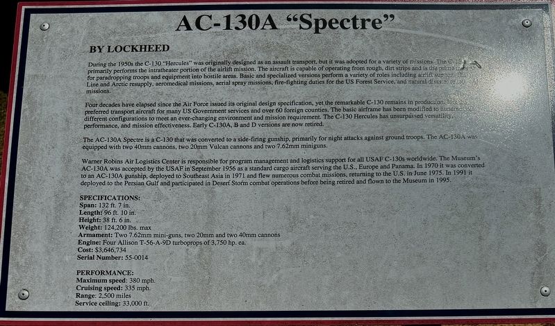 AC-130A �Spectre� Marker image. Click for full size.