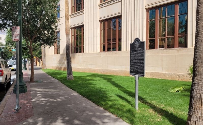 The view of the Robert Ewing Thomason Marker along the street. Click for full size. The view of the Robert Ewing Thomason Marker along the street image. Click for full size.