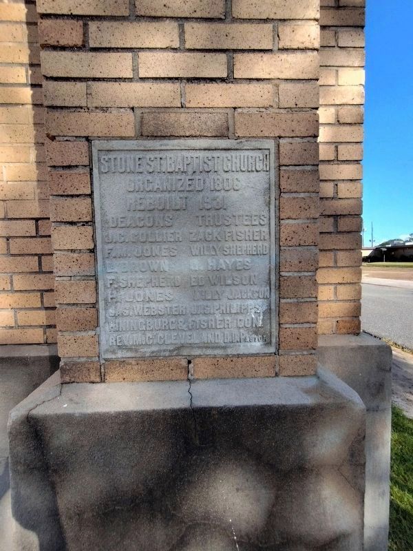 Stone Street Baptist Church Cornerstone image. Click for full size.