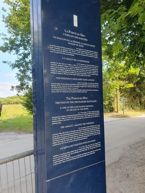 The Pointe-du-Hoc: the Feat of the 2nd Ranger Battalion Marker. Click for full size. The Pointe-du-Hoc: the Feat of the 2nd Ranger Battalion Marker image. Click for full size.