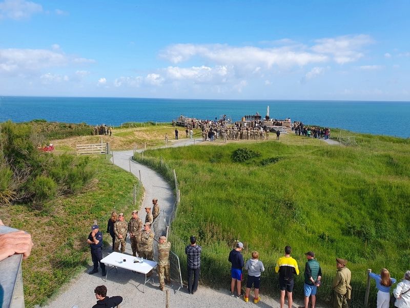 A view towards Pointe-du-Hoc during the 80th anniversary celebration. Click for full size. A view towards Pointe-du-Hoc during the 80th anniversary celebration image. Click for full size.