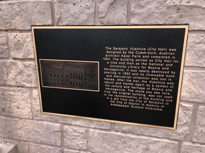 Sarajevo <i>Vijećnica</i> (City Hall) Marker image. Click for full size.