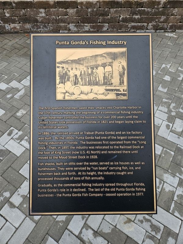 Punta Gorda's Fishing Industry Marker image. Click for full size.