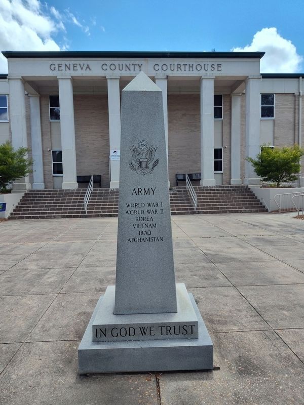Geneva County Veterans Memorial Marker. Click for full size. Geneva County Veterans Memorial Marker image. Click for full size.