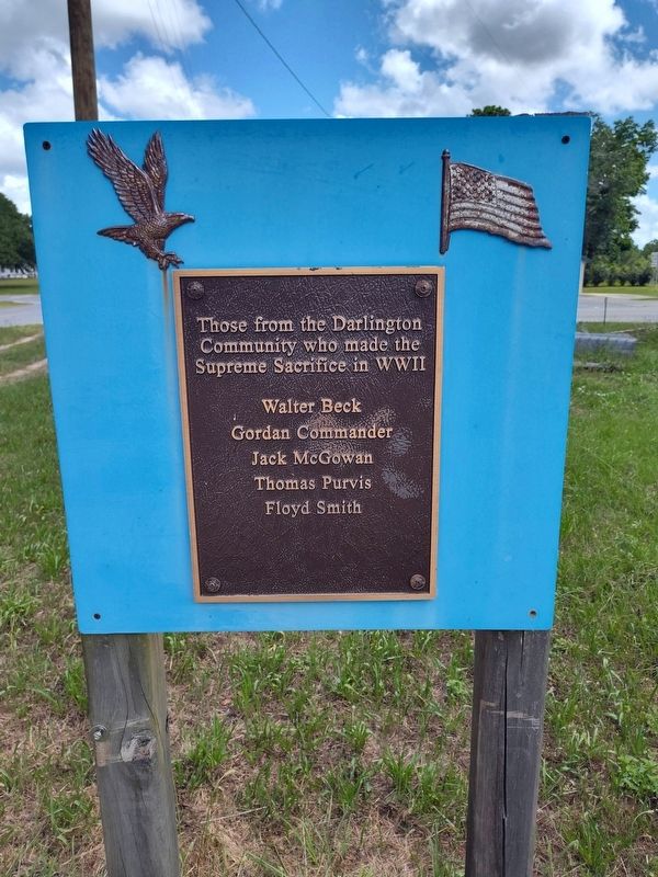 Darlington WWII Memorial Marker image. Click for full size.
