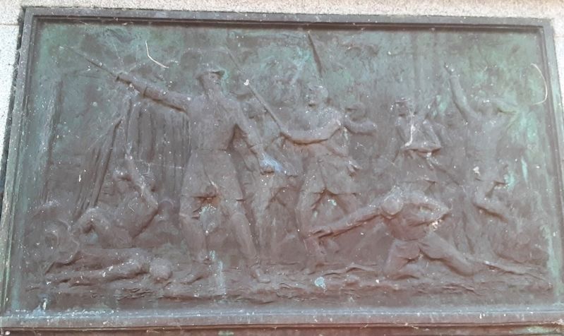 The Charge into Fort Fisher NC Bas-relief. Click for full size. The Charge into Fort Fisher NC Bas-relief image. Click for full size.