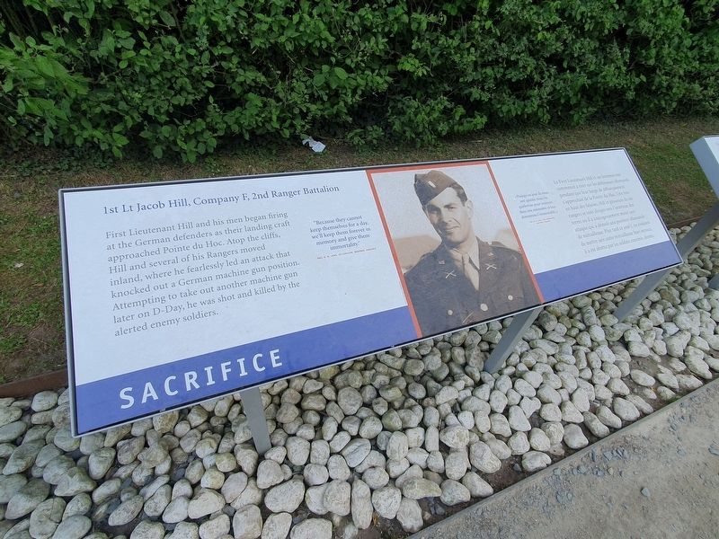 Ranger Casualties - 1st Lt Jacob Hill, Company F, 2nd Ranger Battalion Marker image. Click for full size.