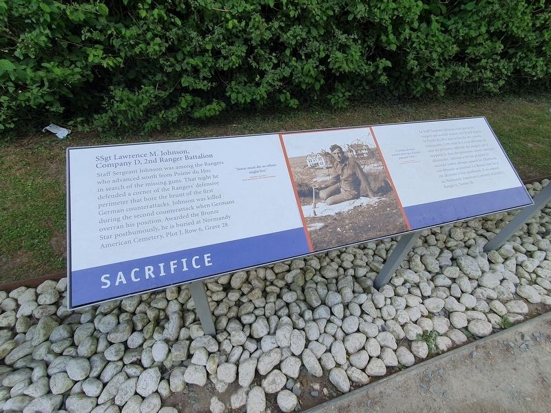 Ranger Casualties - SSgt Lawrence M. Johnson, Company D, 2nd Ranger Battalion Marker image. Click for full size.