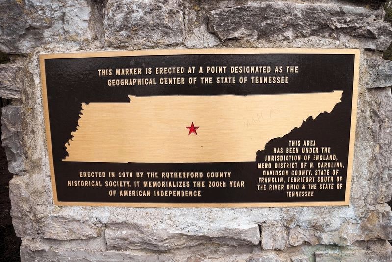 Geographical Center of Tennessee � (Historical Plaque) image. Click for full size.