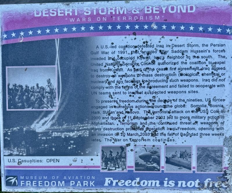 Desert Storm & Beyond Marker. Click for full size. Desert Storm & Beyond Marker image. Click for full size.