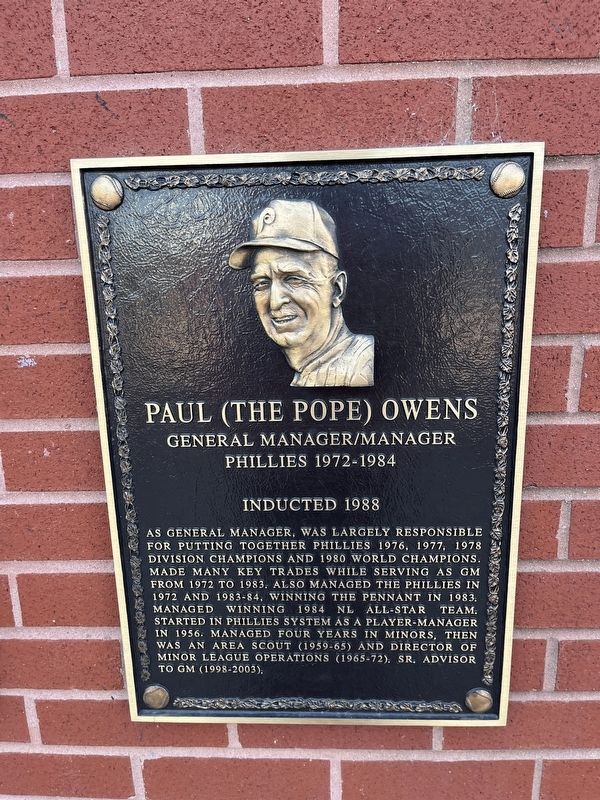 Paul (The Pope) Owens Marker image. Click for full size.