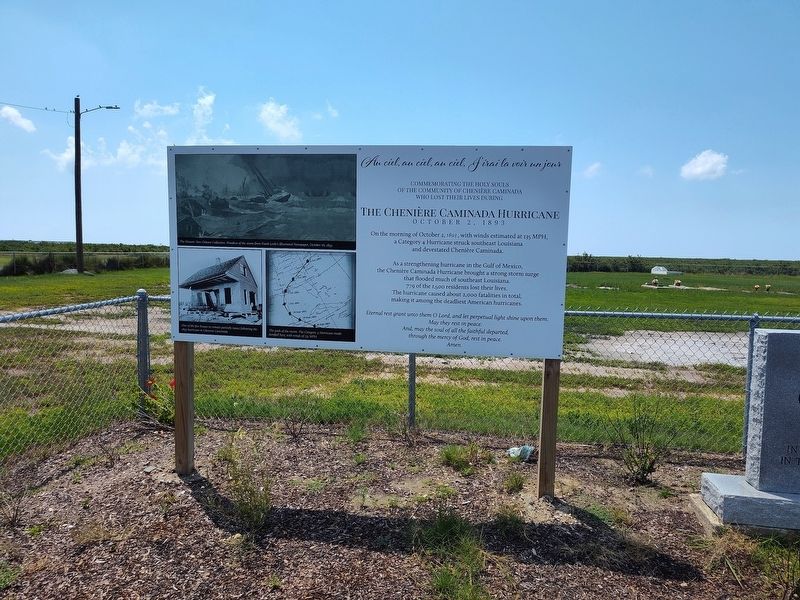 The Chenière Caminada Hurricane Marker. Click for full size. The Chenière Caminada Hurricane Marker image. Click for full size.