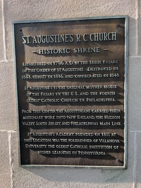 St. Augustine's R.C. Church Marker. Click for full size. St. Augustine's R.C. Church Marker image. Click for full size.