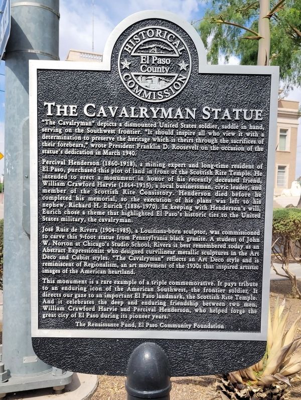 The Cavalryman Statue Marker. Click for full size. The Cavalryman Statue Marker image. Click for full size.
