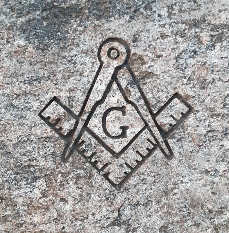 Masonic Emblem at Military Veterans Memorial. Click for full size. Masonic Emblem at Military Veterans Memorial image. Click for full size.