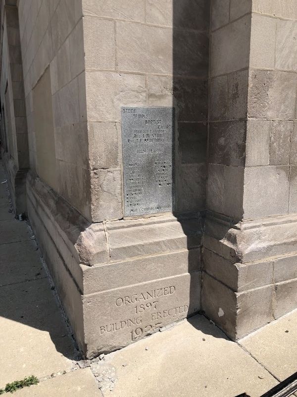 Stone Temple Baptist Church cornerstones image. Click for full size.