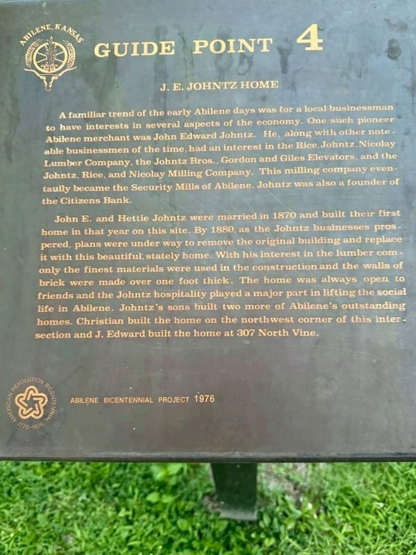 J. E. Johntz Home Marker image. Click for full size.