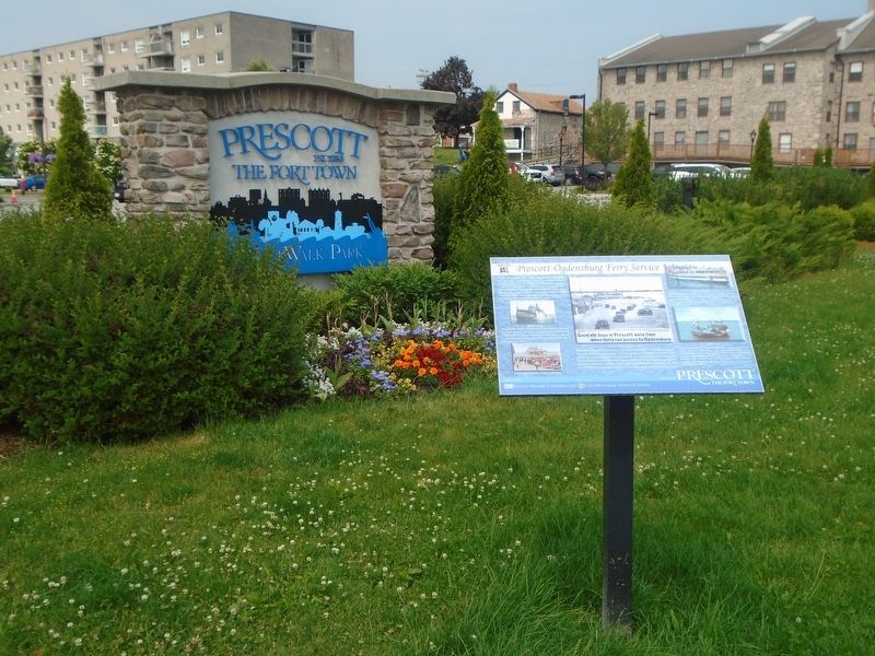 <i>Prescott-Ogdensburg Ferry Service</i> Marker image. Click for full size.