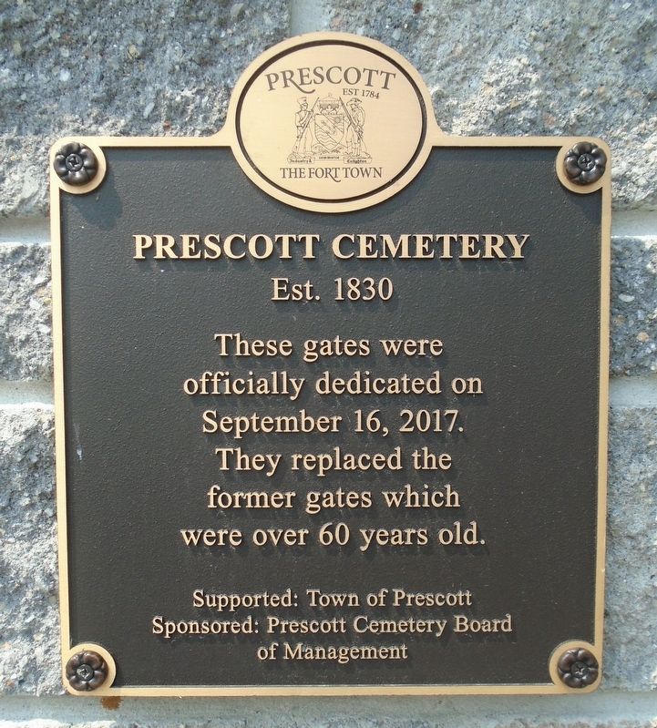Prescott Cemetery Gates Marker. Click for full size. Prescott Cemetery Gates Marker image. Click for full size.
